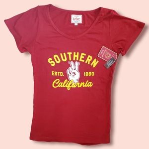 Red Jacket for USC College Tee Shirt Trojans Southern California Medium M Short
